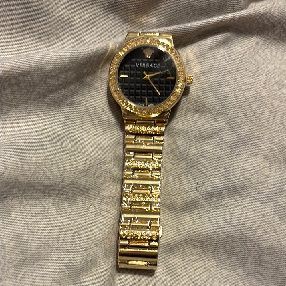 Versace Gold Watch with Black Dial